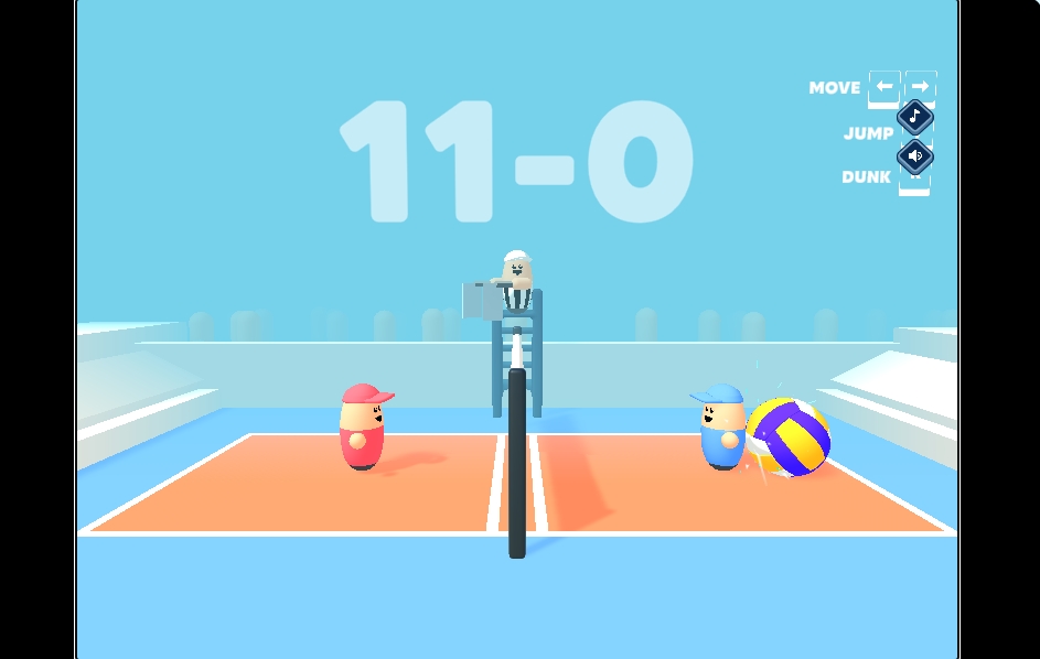 Volley Beans multiplayer mode screenshot with characters
